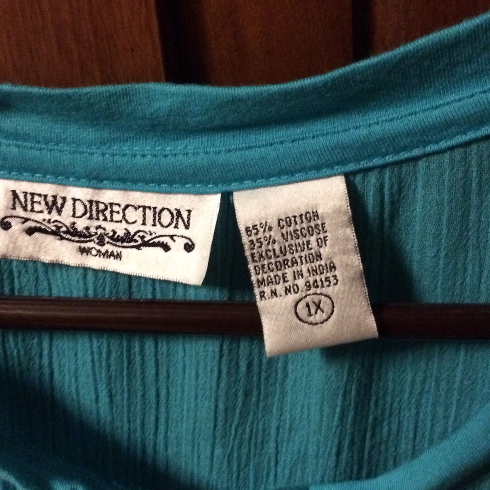 Bohemian turquoise top - Picture 4 of 5